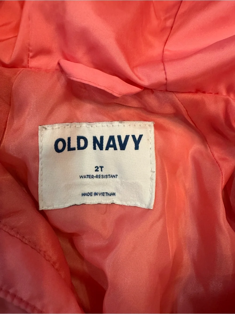 Old Navy Pink Rainbow Puffer Jacket for Kids 2T Water Resistant